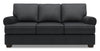 Sofa-lit personnalisable Roll de Sofa Lab de 86 po fabriqué au Canada en tissu d’apparence lin avec accoudoirs enroulés - gris Pax Pepper