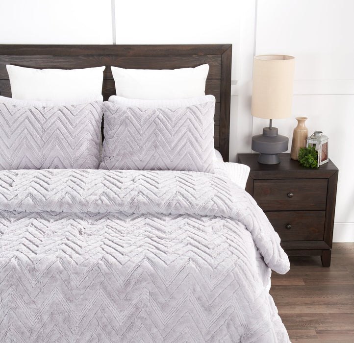 Ensemble d'édredon Tilda 3 pièces pour très grand lit - gris