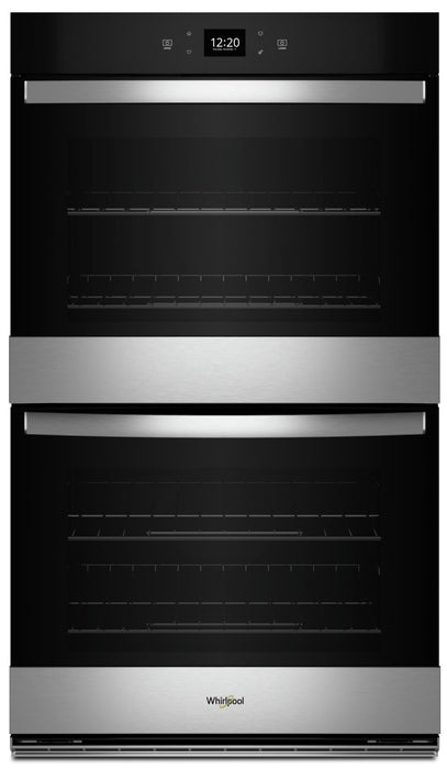 Four mural double électrique Whirlpool de 8,6 pi³ et de 27 po avec friture à air - acier inoxydable résistant aux traces de doigts - WOED5027LZ