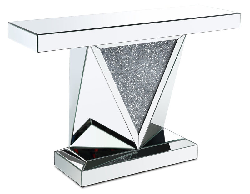 Rosie Sofa Table  - Glam style Sofa Table in Silver Medium Density Fibreboard (MDF)