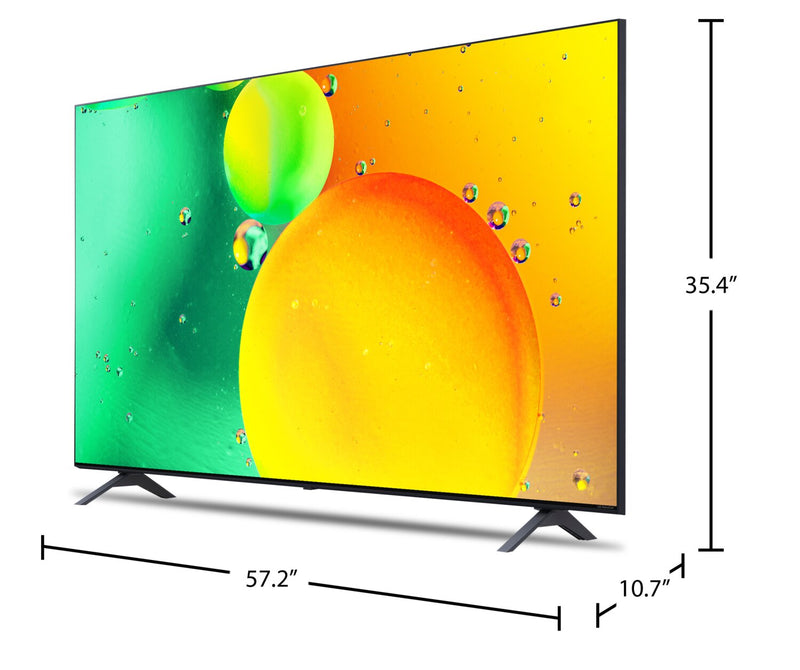 Téléviseur intelligent NanoCell LG HD 4K de 65 po à 60 Hz avec HDR10+, HGiG et ThinQMD (65NANO75UQA.ACC)
