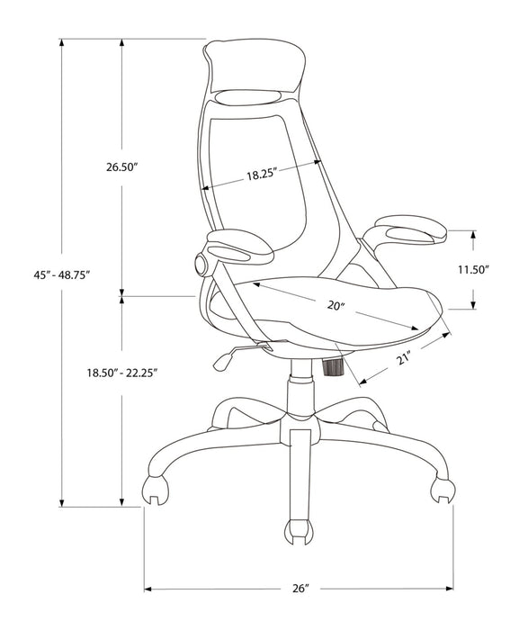 Fauteuil président Kegan de 28 po en mailles - noir 