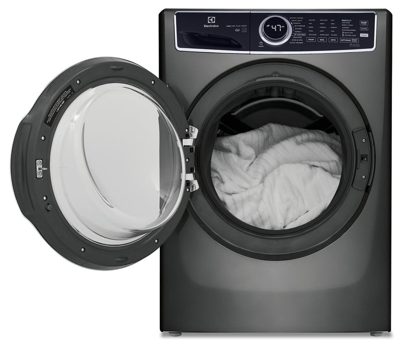 Laveuse à la vapeur haute efficacité Electrolux à chargement frontal de 4,5 pi³ - titane - superposable - ELFW7537AT