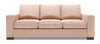Sofa-lit personnalisable Track de Sofa Lab de 85 po fabriqué au Canada en tissu d’apparence lin avec accoudoirs rectilignes - rose Pax Rose