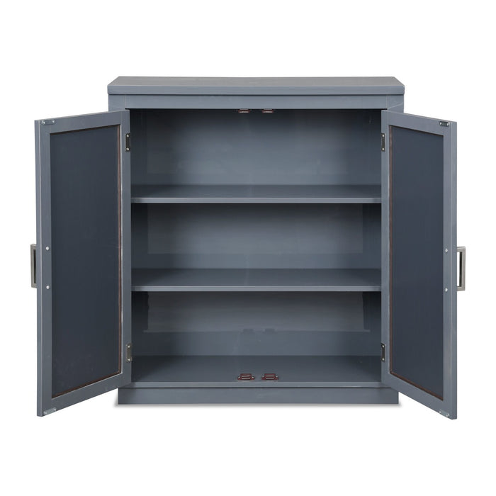 Armoire décorative Darci de 31,5 po avec portes en miroir - grise
