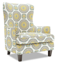  Fauteuil d’appoint à oreilles Sofa Lab de 32 po fabriqué au Canada en tissu - Jade multicolore 