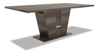  Table de salle à manger Gino avec rallonge de 63 po à 86 po (L) - fabriquée en Italie, base piédestal, moderne - brune