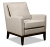 Fauteuil d’appoint Adel de 28,5 po en tissu d’apparence lin avec base en bois - beige