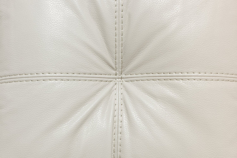 Sofa Addison de 86 po fabriqué au Canada en tissu d’apparence cuir avec coussin de siège amovible et capitonnage - beige