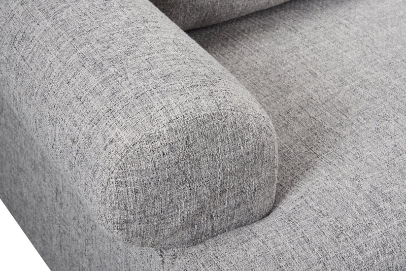 Sofa-lit personnalisable Roll de Sofa Lab de 86 po fabriqué au Canada en tissu d’apparence lin avec accoudoirs enroulés - gris Luna Domino