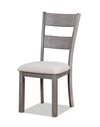 ["Chaise de salle à manger Krew en tissu de polyester avec dossier en échelle - grise"]