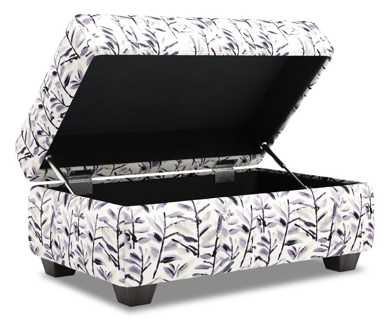 Pouf de rangement personnalisable The Trunk de Sofa Lab de 39 po fabriqué au Canada en tissu - Pebble multicolore
