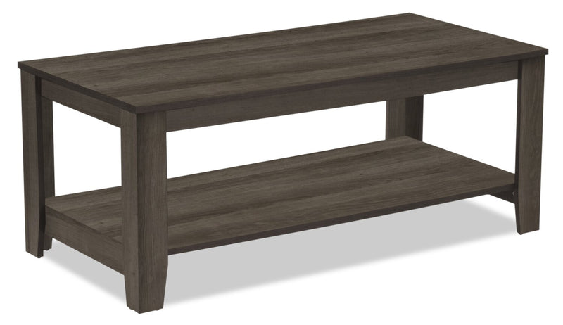 Ensemble 3 tables traditionnelles Lincoln de 42 po (table à café et 2 tables de bout) avec tablette - brun-noir 