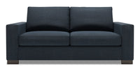  Sofa Track de Sofa Lab de 75 po de format condo fabriqué au Canada en tissu d’apparence lin - bleu Luna Sailor 