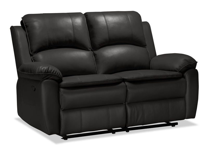 Causeuse inclinable Chandler de 60 po en tissu d’apparence cuir - gris