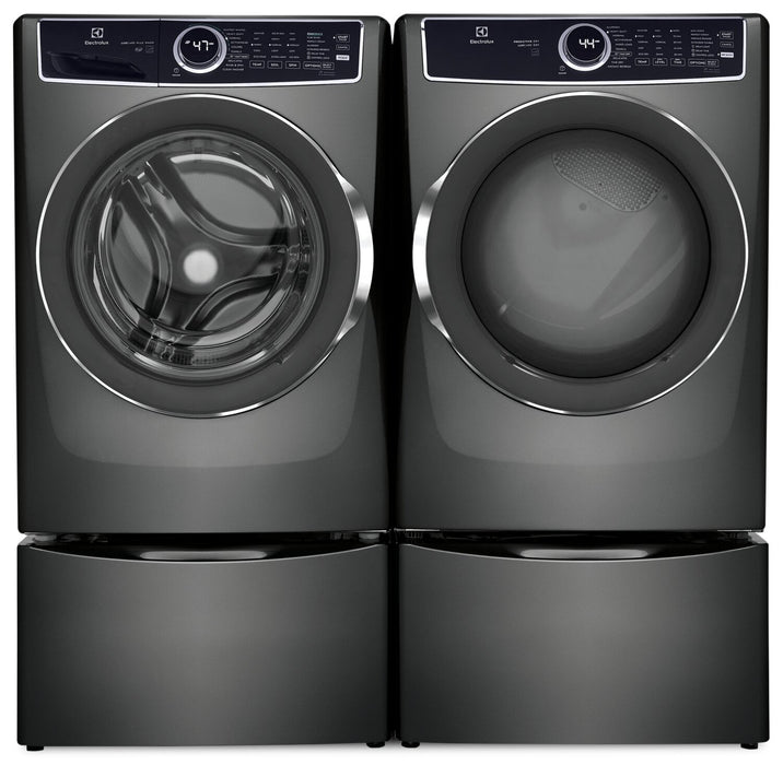 Laveuse à chargement frontal de 5,2 pi³ et sécheuse électrique de 8 pi³ de Electrolux – titane 