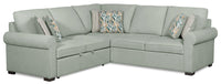  Sofa-lit sectionnel de gauche Haven de Scott Living 2 pièces en tissu de chenille - bleu écume de mer