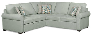 Sofa sectionnel 2 pièces en chenille avec sofa-lit de gauche - Écume de mer