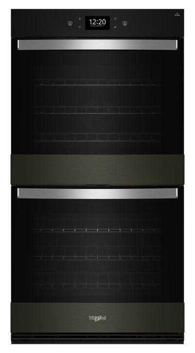 Whirlpool 30" 10 Cu. Ft. Electric Double Wall Oven with True Convection - Black Stainless Steel with… | Four mural double électrique Whirlpool de 10 pi³ et de 30 po avec convection véritable - acier inoxy…