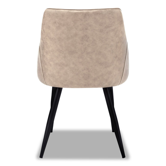 Chaise de salle à manger Eliot en tissu de cuir végétalien et en métal - taupe