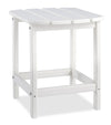 Table de bout Bask pour la terrasse à l’extérieur - 15 po (L), plastique à haute densité, résistante aux rayons UV et aux intempéries - blanche