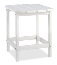  Table de bout Bask pour la terrasse à l’extérieur - 15 po (L), plastique à haute densité, résistante aux rayons UV et aux intempéries - blanche