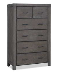  Commode verticale Koda de 36 po (L) x 56 po (H) à 6 tiroirs en acacia pour la chambre à coucher - grise