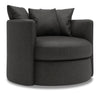 Fauteuil d’appoint pivotant Nest de Sofa Lab personnalisable de 41 po fabriqué au Canada en tissu d’apparence lin -  gris Luna Kohl