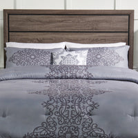  Ensemble d'édredon Arista 4 pièces pour lit double ou grand lit - gris