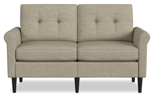 Causeuse modulaire BLOK de Scott Living de 63,38 po en tissu avec accoudoirs enroulés et coussins réversibles - taupe