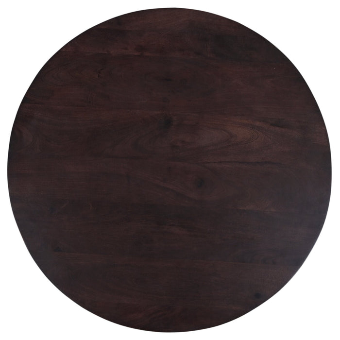Table de salle à manger ronde Bali de 36 po (L) en manguier avec base piédestal - brune