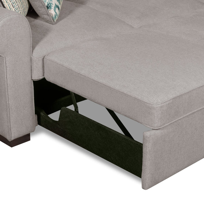Sofa-lit sectionnel de gauche Haven de Scott Living 2 pièces en tissu de chenille avec fauteuil long de rangement - gris