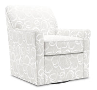  Fauteuil d’appoint pivotant Sofa Lab de 31 po fabriqué au Canada en tissu - blanc Mist White 