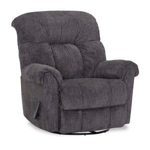 Fauteuil pivotant, berçant et inclinable Design à mon image de 36 po en tissu de chenille - gris anthracite combattant