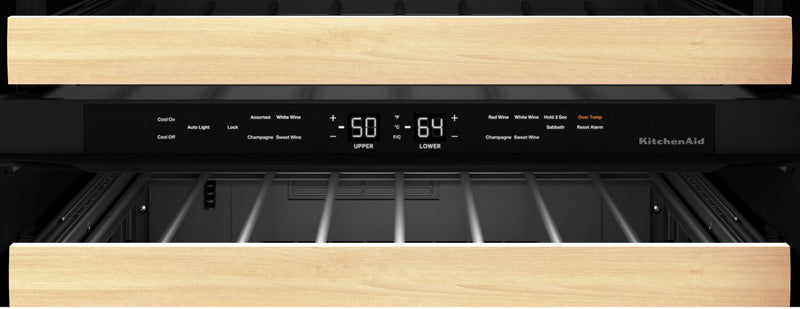 Réfrigérateur à vin KitchenAid de 5 pi³ et de 24 po sous le comptoir - panneau personnalisable - KUWL214KPA
