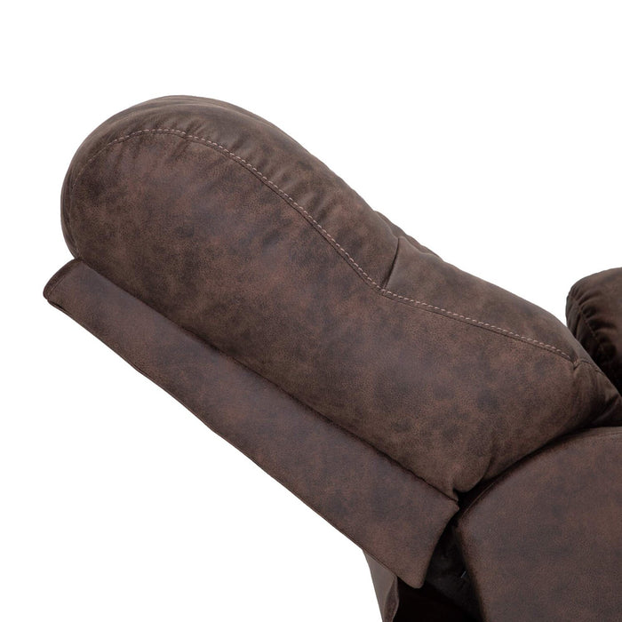 Fauteuil berçant inclinable Design à mon image de 35,5 po en tissu d’apparence cuir - brun café Ranger