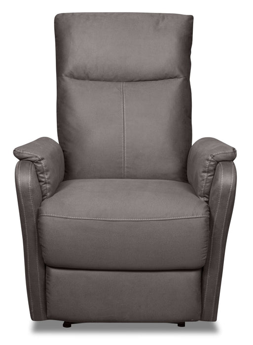 Fauteuil à inclinaison électrique Eva de 29,5 po en suédine - gris foncé
