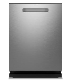 Lave-vaisselle intelligent encastré Profile de 24 po et de 44 dBA avec commandes sur le dessus et broyeur d’aliments solides PiranhaMC - acier inoxydable - PDP715SYVFS