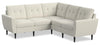 Sofa sectionnel modulaire BLOK de Scott Living 5 pièces en tissu avec accoudoirs évasés et coussins réversibles - ivoire bouclé