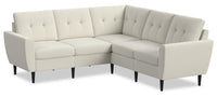  Sofa sectionnel modulaire BLOK de Scott Living 5 pièces en tissu avec accoudoirs évasés et coussins réversibles - ivoire bouclé