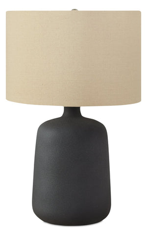 Lampe de table de 24 po en céramique avec abat-jour beige - noire