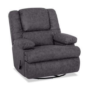 Fauteuil pivotant, berçant et inclinable Design à mon image de 34,5 po en tissu d’apparence cuir - gris ardoise Echo