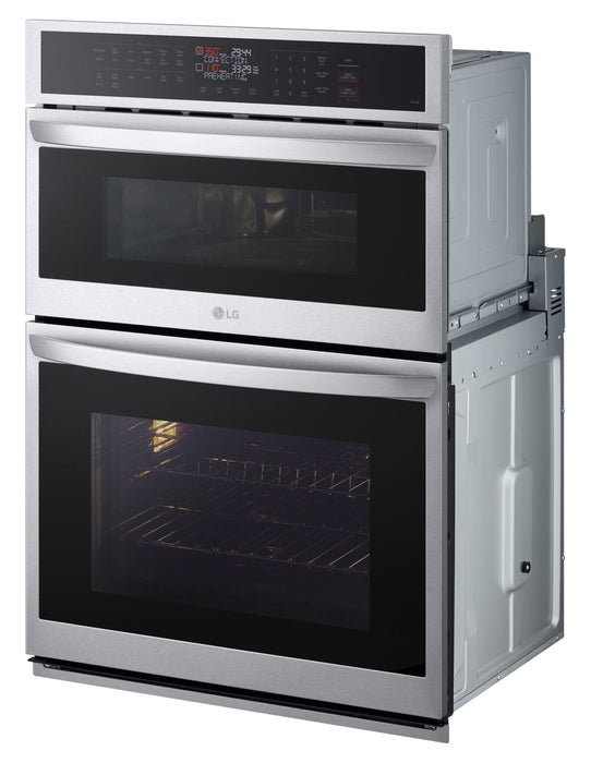 Four mural combiné électrique LG de 6,4 pi³ et de 30 po avec convection par ventilateur - acier inoxydable Smudge-ProofMD - WCEP6423F
