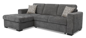 Izzy 2-Piece Chenille Left-Facing Sleeper Sectional - Pepper | Sofa-lit sectionnel de gauche Izzy 2 pièces en chenille - poivre | IZZCPLS2