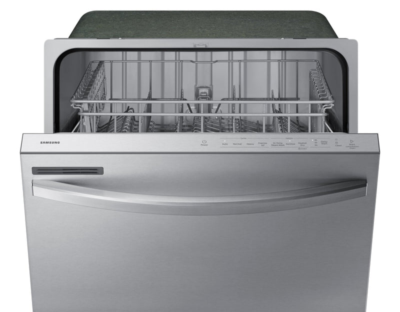 Lave-vaisselle encastré Samsung à 53 dBA de 24 po avec commandes sur le dessus et cuve hybride - DW80CG4021SRAA