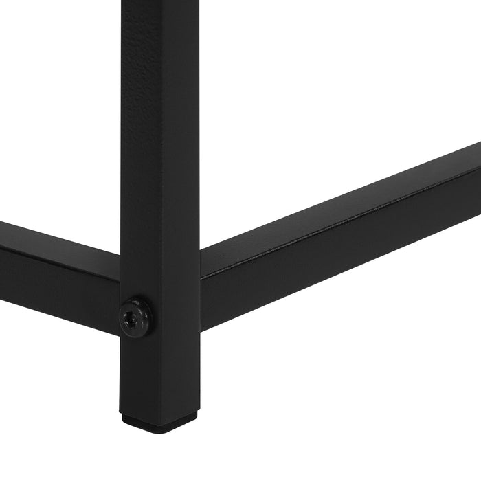 Table de salon moderne Alma de 31,5 po - blanche avec armature en métal noir