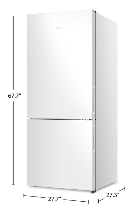 Réfrigérateur Hisense de 14,7 pi³ et de 27,7 po à congélateur inférieur - blanc - RB15A2CWE