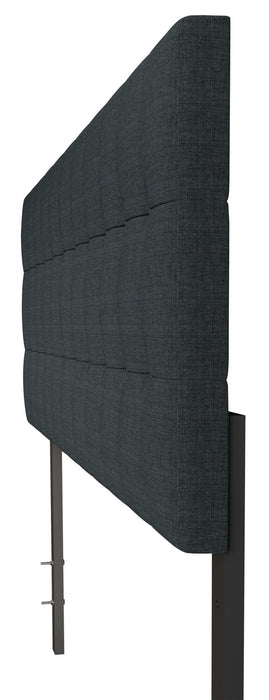 Tête de lit rembourrée Ellis en tissu anthracite avec capitonnage à boutons - format lit simple