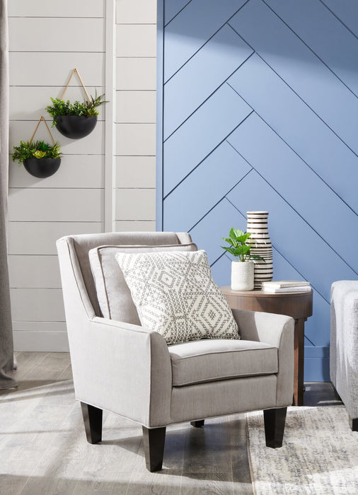 Fauteuil d’appoint club Sofa Lab personnalisable de 29 po fabriqué au Canada en tissu d’apparence lin avec pattes en bois - gris Pax Slate