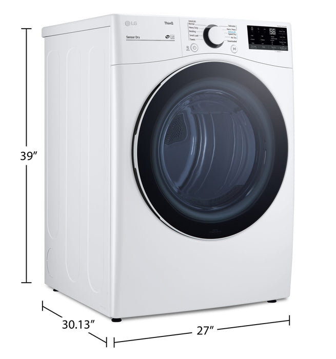 Sécheuse électrique intelligente LG de 7,4 pi³ - blanche - superposable - DLE3600W